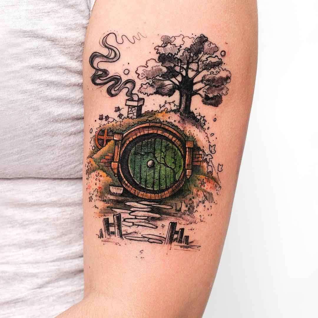 Tatuagem Casa do Hobbit Tatuagem Casa do Hobbit